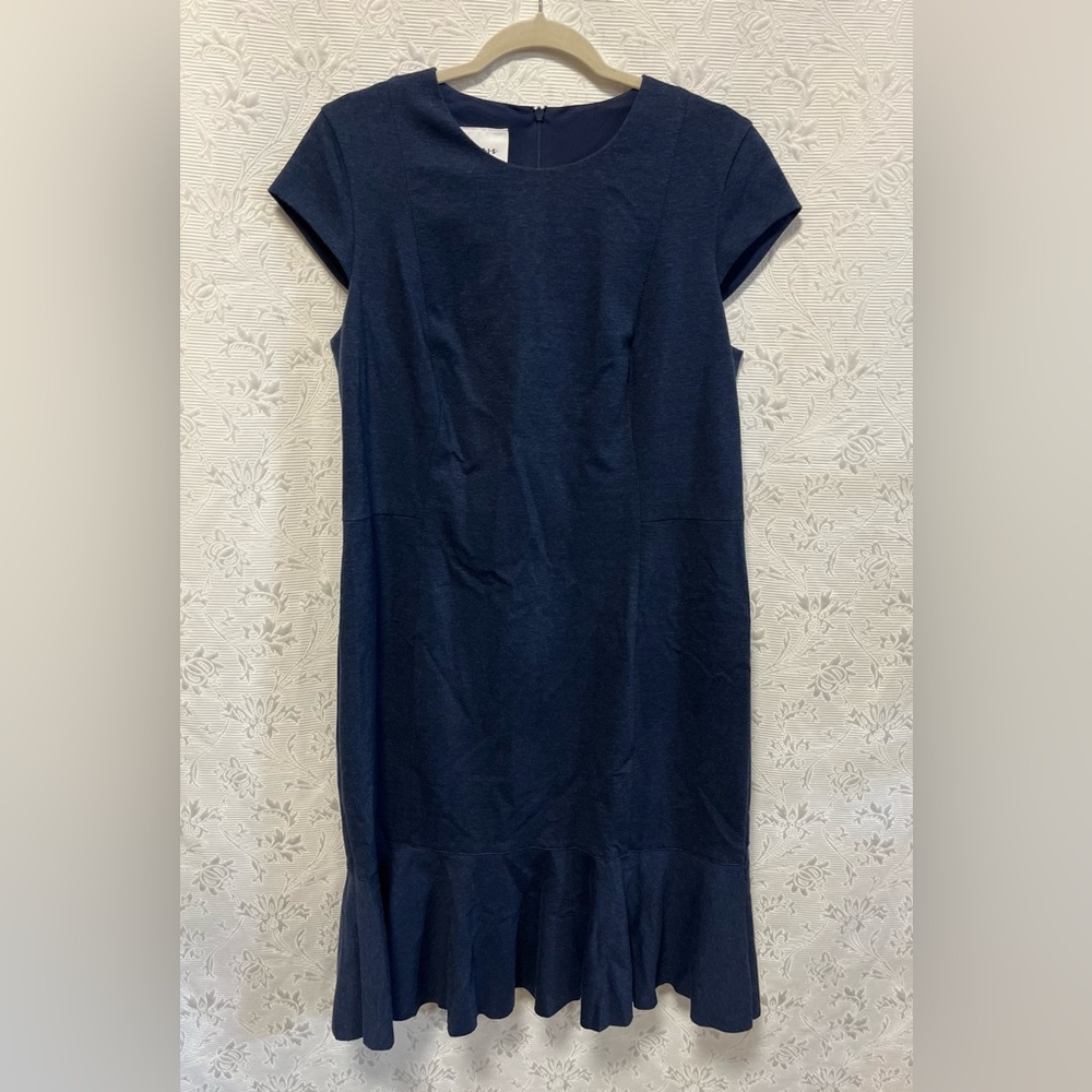 Akris Punto Navy Dress with Ruffle Bottom